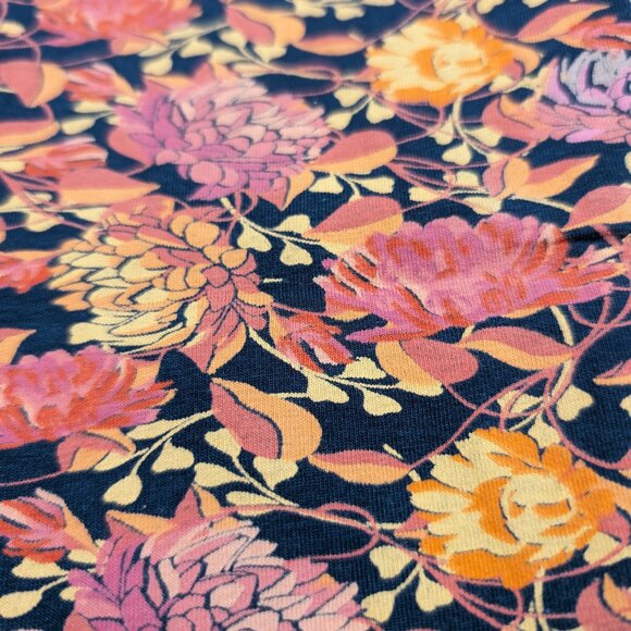 Pepco Full length Soft Cotton leggings Skinny Fit NavyBlue with Pink Floral NWOT - Picture 4 of 4